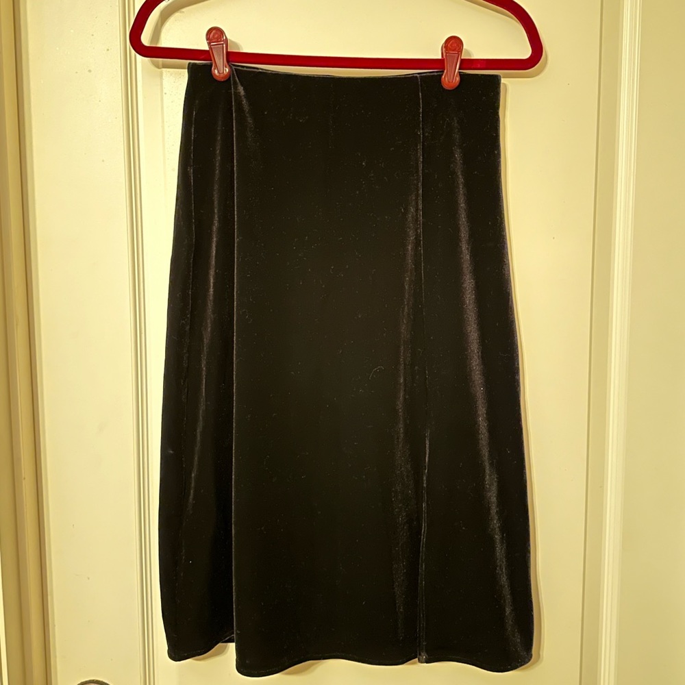 Express Black Velvet Skirt